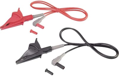 Meetkabel Set 1 Meter met 4mm Banaanstekker en Krokodillenklemmen - Zwart/Rood