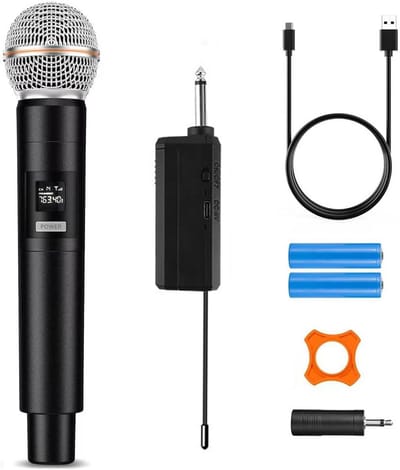 Enkele Draadloze Karaoke-Microfoon - Professionele Oplaadbare Radiomicrofoon voor Feesten en Bruiloften