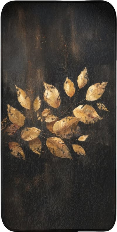 WC mat 60x120 cm - Antislip - Gouden Bladeren op Donkere Achtergrond - Toiletmat - Vloermat - Douchemat - Toilet tapijt - Toiletmatten