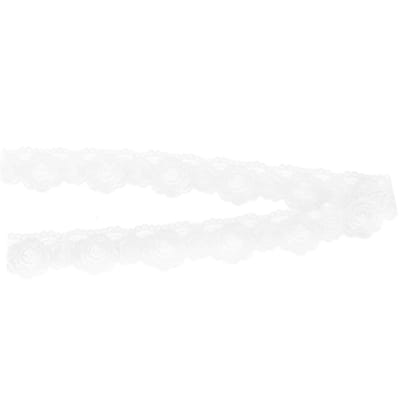 Witte Kant 5cm 1.9in Breed 10 Yards Lint Versiering Bloemenpatroon Kant voor Hoofdbanden Knutselen Cadeaus Verpakking white