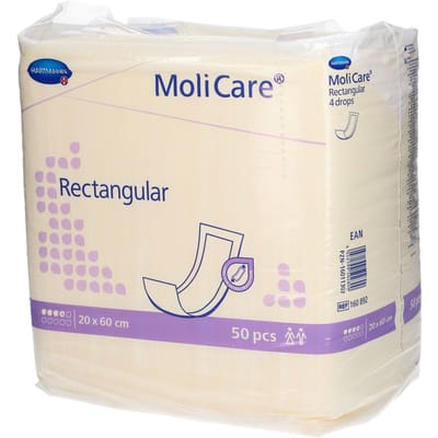 Molicare Rectangular - 4 drops - inlegverband - 20x60 cm - 50 stuks