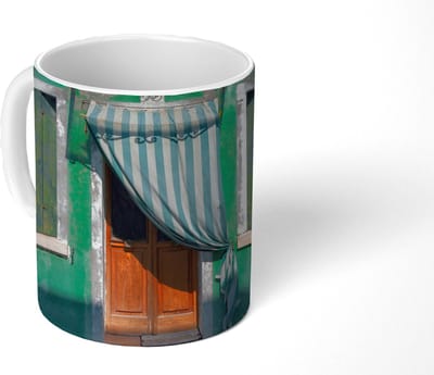 Mok - Koffiemok - Architectuur - Groen - Deur - Huis - Luiken - Mokken - 350 ML - Beker - Koffiemokken - Theemok