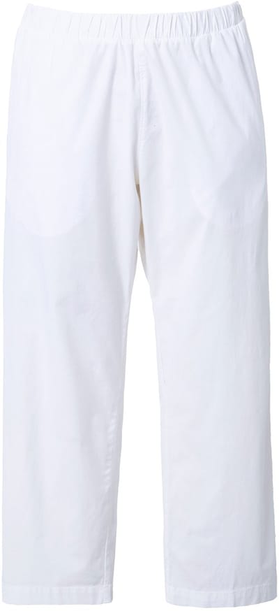 Ulla Popken - Dames - 7/8-chinobroek Ruby elastische tailleband wijde - Sneeuwwit - Maat 44