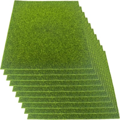 10 Stuks Kunstgras Decoratie 15x15cm voor Knutselen, Miniatuurtuin en DIY Projecten, Ideaal voor Modelbouw en Microlandschappen
