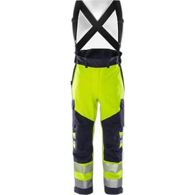 Fristads Flamestat high vis Airtech® shell broek klasse 2 2525 ATHR - Hi-Vis geel/marineblauw - S