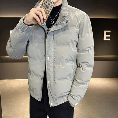 Doudoune Homme Hiver Mode Col Montant Duvet de Canard Blanc Veste Chaude Style Hiver 4XL