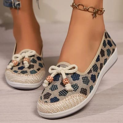 Lente en Zomer Strik Versierde Flats Elegante Damesschoenen Casual Lichtgewicht Antislip Nieuwe Loafers Zapatos Mujer 39