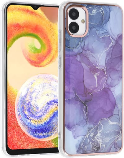 UNIQ Accessory Samsung Galaxy A04 TPU Back Cover hoesje - Marble Purple