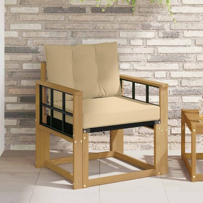 vidaXL - Buitensofa - Massief - Acaciahout - en - Textilene - Wit