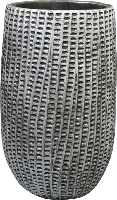 Ter Steege Bloempot/plantenpot hoog model - binnen - zwart/metaal look - D15/H24 cm - cement