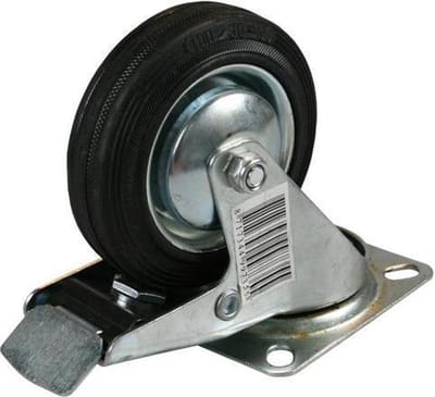 Benson Zwenkwiel met rem - Ø 160 mm - Draaglast 130 kg - Slijtvast rubber - Verzinkt staal