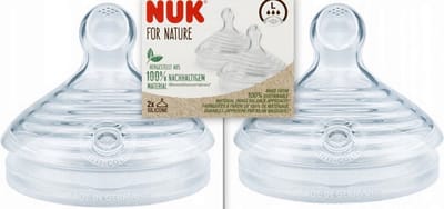 NUK | For Nature | vervangende drinkzuiger voor babyfles | 2 stuks L