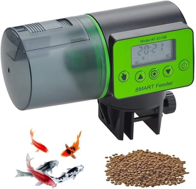 Voederautomaat, aquarium, visvoerdispenser met timer, voederdispenser voor aquaria, 200 ml inhoud, voederbak, visvoerautomaat voor aquarium, vistank