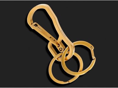 Karabijnhaak Sleutelhanger - Snelle Ontgrendeling Haken - Sleutels Organiseren - Sterke Veerclip - 58 cm - Goud
