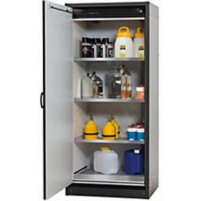 Veiligheidskast type 30 asecos Q-CLASSIC-30, scharnierende deur, links scharnierend, gentiaanblauw front, B 864 x D 620 x H 1947 mm