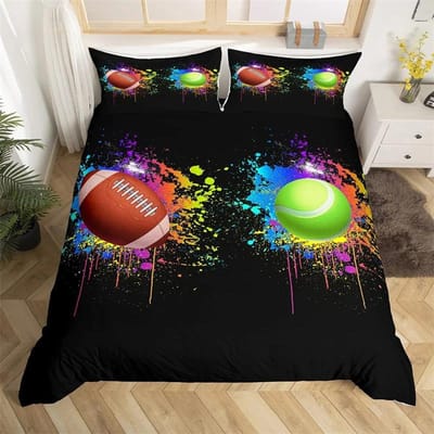Dekbedovertrekset Tennisbal Sportspel Thema Beddengoedset Eenpersoonsmaat Voor Kinderen Tieners Volwassenen Tennisracket Bal Dekbedovertrek 70X133cm-2pcs
