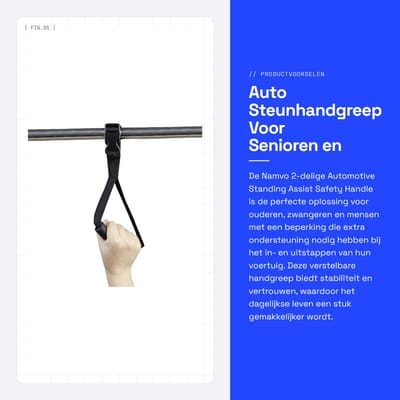 Dailygoods - Auto Steunhandgreep - Voor Senioren en Gehandicapten - Handige ondersteuning - Veilig en comfortabel - Verhoogde grip - Geschikt voor oud...