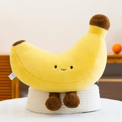 Cartoon Kawaii Banaan Pluche Speelgoed Poppen Schattig Zacht Gevuld Fruit Banaan Pluche Kussen Voor Vriendin'S Verjaardagscadeau Poppen Met Voeten 23cm