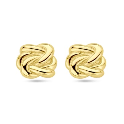 YO&NO Oorknoppen - Knoop - Sieraden vrouw - Dames - Geelgoud op 925 zilver