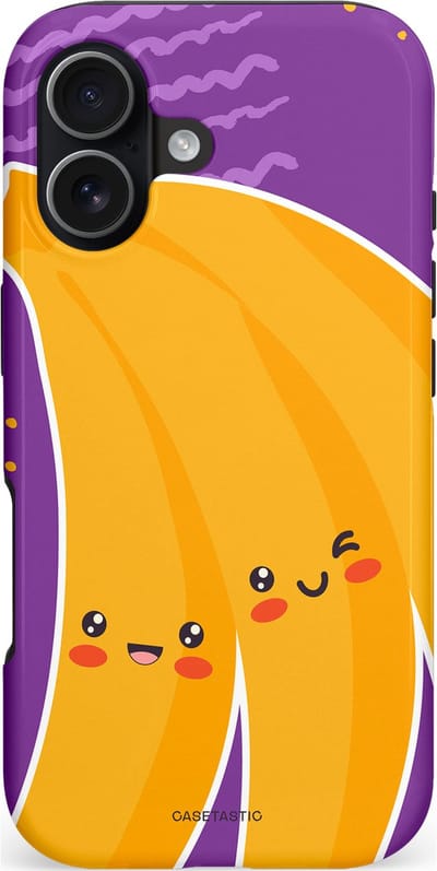 Casetastic hoesje geschikt voor Apple iPhone 17 - MagSafe - Dubbellaagse bescherming - Blije Banaan - Fashion Case - Lavendel Geel