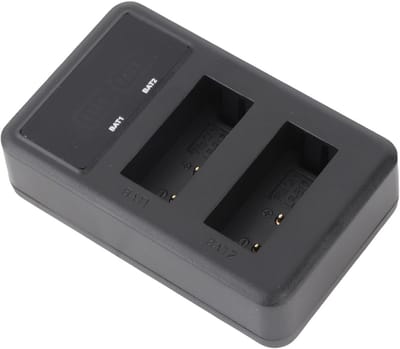Dubbele Batterijlader - Camera Oplader - Reizen Fotografie - Dubbel Opladen LED Display - Compact Ontwerp - Zwart