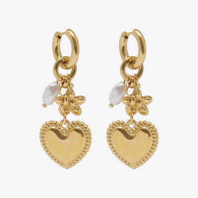 Essenza Heart Earrings Gold