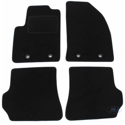 Zwarte Velours Vloermat - J&J AUTOMOTIVE - Ford Fiesta 2002-2008 - Op Maat Gemaakt - Antislip - Waterdicht zwart