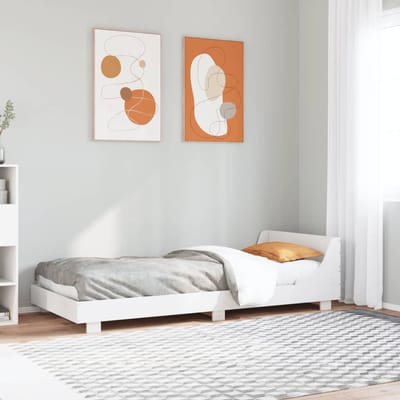 vidaXL - Bedframe - zonder - matras - massief - grenenhout - wit - 140x200 - cm