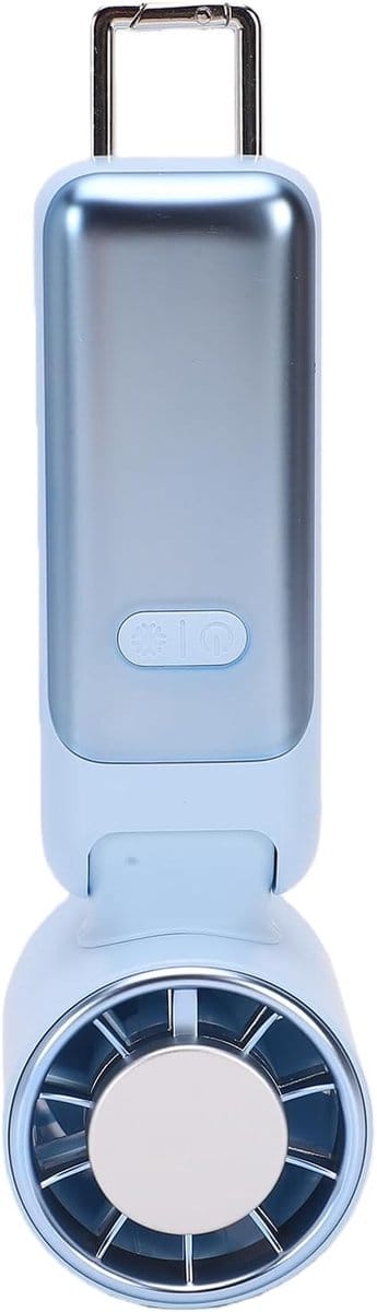 Opvouwbare Handventilator - Draagbare Koeler - Persoonlijke Koeling - Halfgeleider Ijskoeling - 4000 mAh Batterij - Blauw