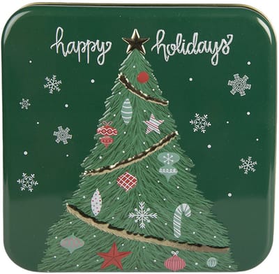 Clayre & Eef Bewaarblik 17x17x6 cm Groen Metaal