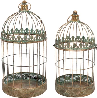 Esschert Design Aged Metal Vogelkooi - set van 2