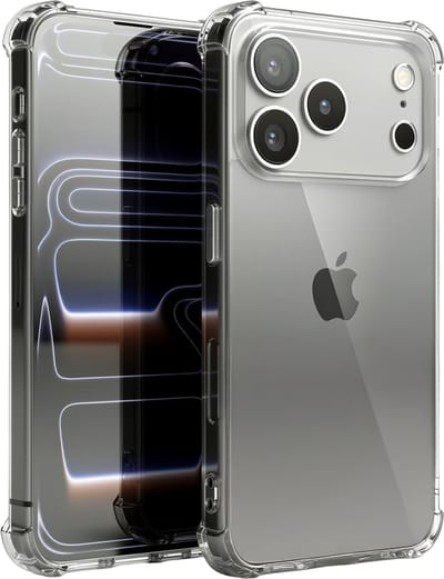 Hoesje - Geschikt voor iPhone 17 Pro / 18 Pro - Sterk & Shockproof - Siliconen Shock Case - Hoes Cover - Telefoonhoes - Transparant