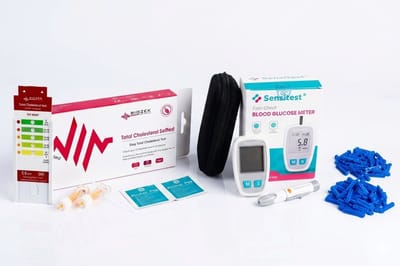 Cholesteroltest + Bloedsuikermeter inclusief 50 teststrippen/lancetten - diabetes test - glucosemeter - cholesterol zelftest - cholesterol thuistest