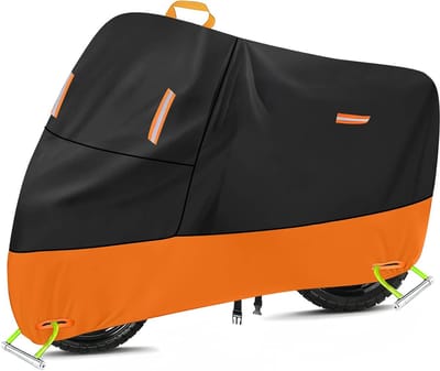Waterdichte motorhoes - 245*105*125cm - Buiten motorhoes - Waterdichte motorhoes - Motorhoes - Binnen- en buitengebruik - Universele motorhoes - 210D Oxford-stof - XXL - Oranje