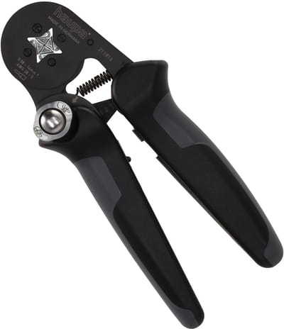 Haupa Krimptang Adereindhulzen 0,08-16mm² - Automatische instelling op de draaddoorsnede - Precisie-vierkantpersing - Ontgrendelbare veiligheidsblokkering