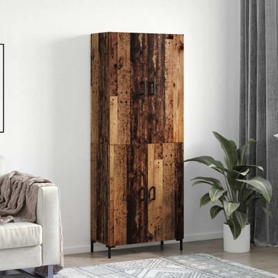vidaXL - Highboard - 2 - pcs - Oud - hout - 69.5 - x - 34 - x - 180 - cm - Bewerkt - hout