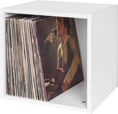 Record Box Zwart voor 110 Stuks - Stapelbaar, DIY Ontwerp, Geschikt als CD Presentatiestandaard en Opbergoplossing