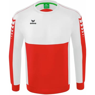 Erima Six Wings Sweatshirt Kinderen - Wit / Rood | Maat: 128