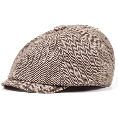 Casquettes gavroche rétro pour hommes Chapeaux octogonaux Chapeaux de peintres britanniques Bérets automne hiver Casquettes plates à chevrons Bérets hip hop Gorras beige