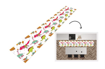Keukenloper - Loper keuken - Patronen - Dino - Kleuren - 300x50 cm - Keukenloper vinyl