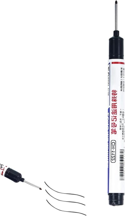 Diepgat Marker - Bouwpen Inkt Pen - Precies Markeren - Lange Penpunt - 20 mm Punt - Zwart Rood Blauw