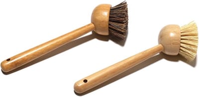 afwasborstel - bamboe handvat schrobborstels voor het reinigen van gerechten - draagbare lange schotelborstel - met sisalharen - hangende reinigingsborstel voor - het wassen van keuken(2 stuks )