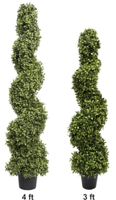 Set van 2 Kunstmatige Buxus Topiary Bomen 3ft (96cm)