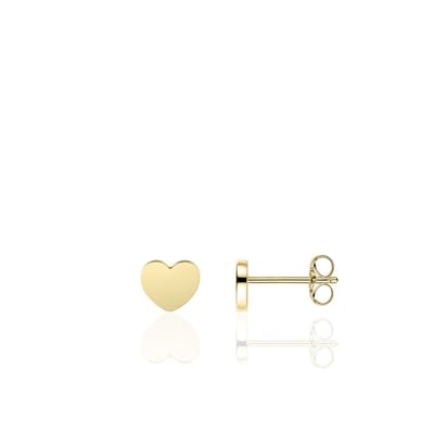 Gisser Jewels - Oorbellen - Oorstekers Hart - 6mm x 6mm - Geelgoud Verguld Zilver 925