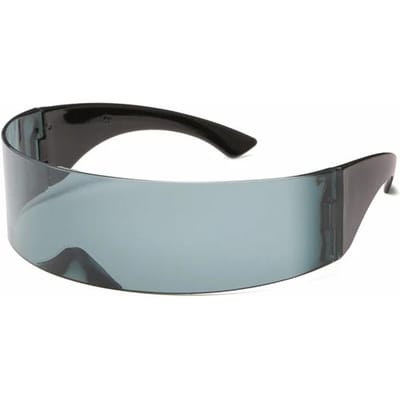 Gebogen Persoonlijkheid Brillen Grappige Futuristische Wikkel Rond Monob Zonnebril Masker Nieuwigheid Bril Halloween Benodigdheden Decoratie gray