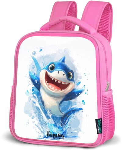 NoBoringSuitcases.com® - Rugzak roze - Schooltas meisjes - Haai - Tanden - Water - Kinder rugtas meisje - Boekentas kind - Kinderrugzak voor school - Schoolrugzak