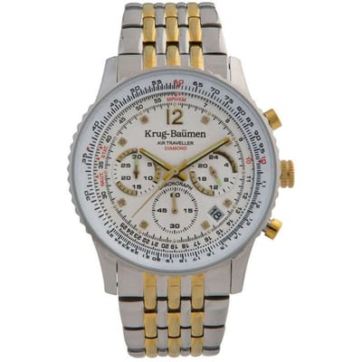 Krug Baumen 410102DS Air Traveller Diamond Heren Horloge 40mm