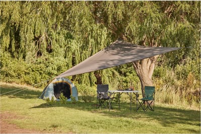 Livarno home Zonnescherm - Luifel - Driehoek - Beige - UV-bescherming - 415x415x415cm - 100% Polyester - Weerbestendig