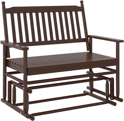 Schuifbankje - Schommelbankje - Buiten Ontspannen - Houten Constructie - 118 x 70 x 1045 cm - Bruin