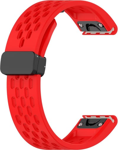 Siliconen bandje - geschikt voor Garmin Fenix 3 / 5X / 5X Plus / 6X / 6X Pro / 7X / 7X Pro / 8 (51 mm) / Quatix 3 / 6X / Tactix (7) / Enduro (2) / Descent Mk1 / Mk2(i) / Mk3i 51 mm / D2 / Delta PX / Mach 1 Pro / Epix Pro Gen 2 51 mm - rood